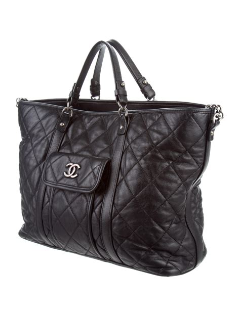 chanel large shopping bag grey|chanel large zipped shopping bag.